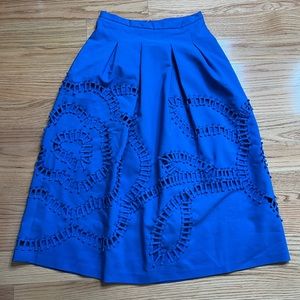 Anthropologie Sachin & Babi Cobalt Blue Tea Length Skirt